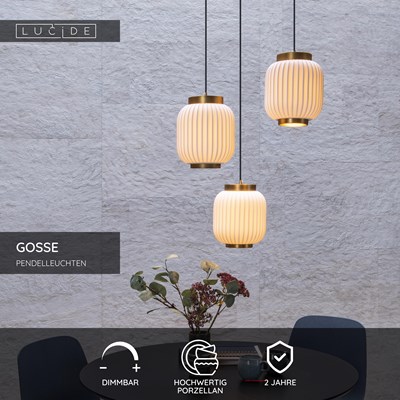 Lucide GOSSE - Pendelleuchten - 3xE27 - Weiß